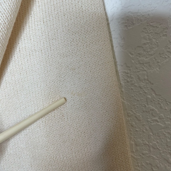 Vtg St. John by Marie Gray Sweater Skirt Set Santana Knit Size 10 Cream - Picture 5 of 15